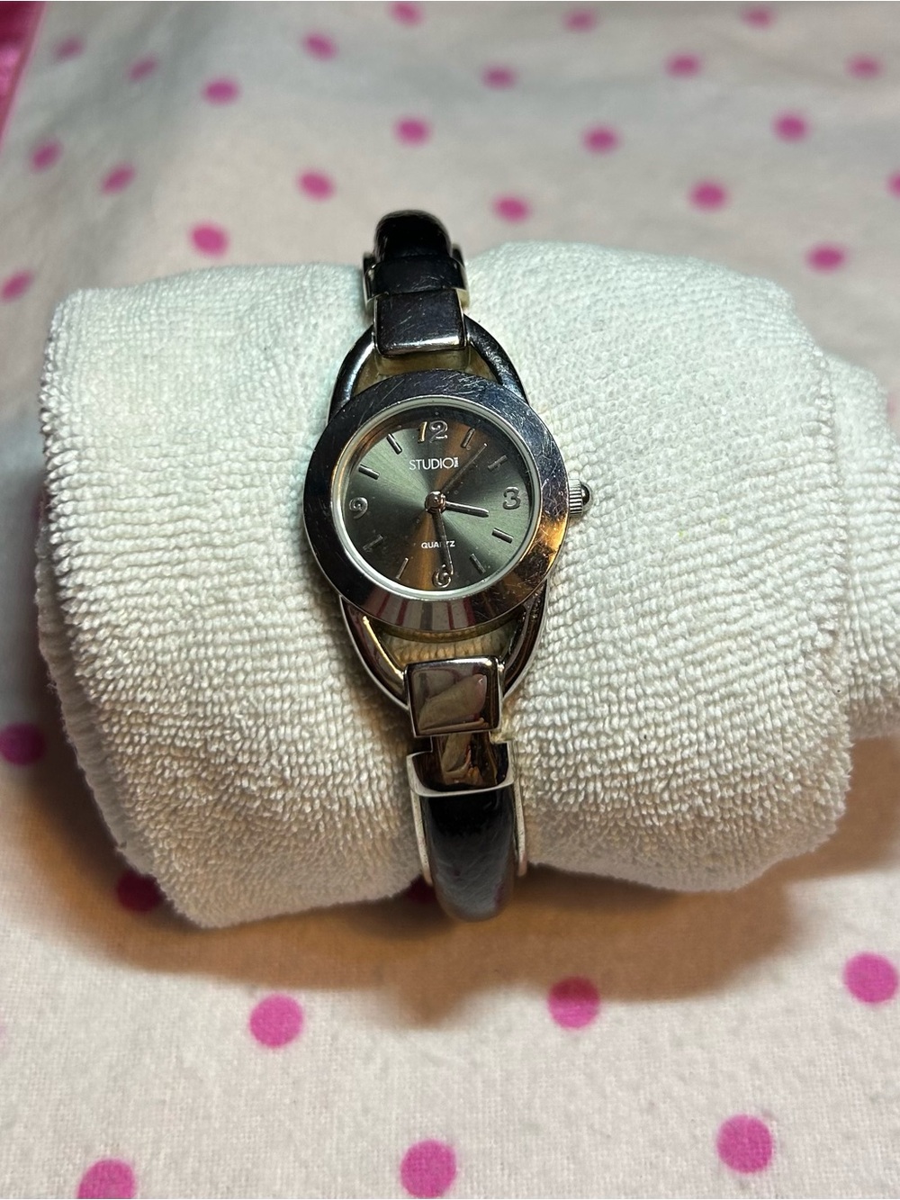 Studio I Silver and Black Women's Bracelet Watch